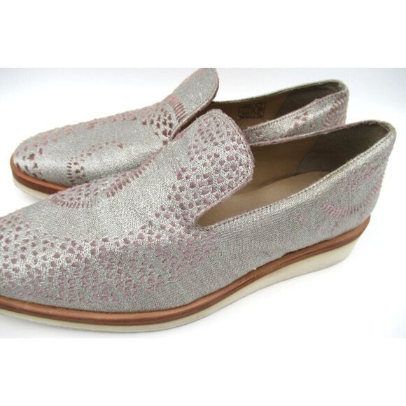 Free People Metallic Silver Pink Snake Print Slip On Loafers Woman's Size EU 41 - Picture 4 of 7